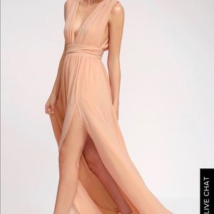 Lulu’s Heavenly Hues Blush Maxi Dress